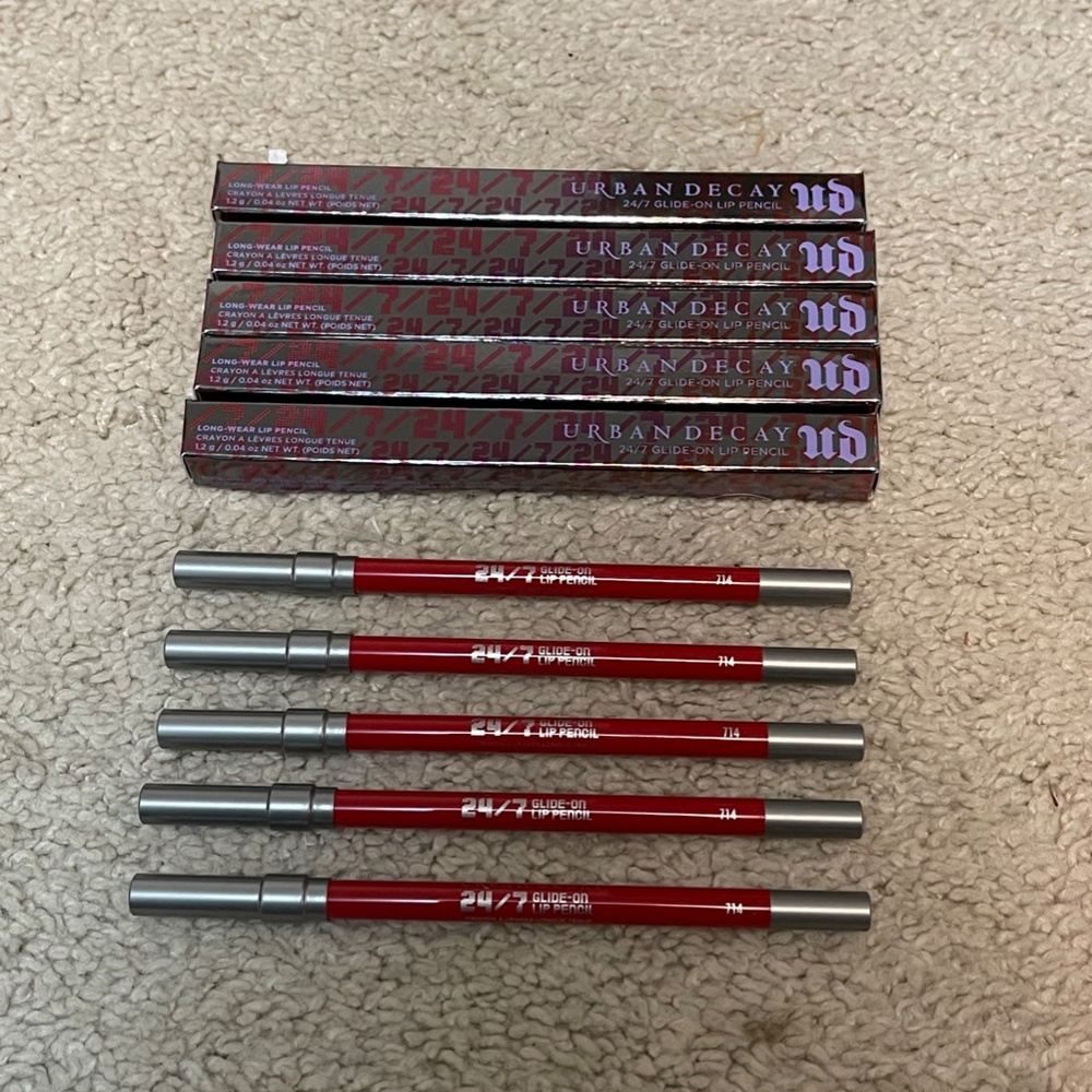 5 x UD Urban Decay 24/7 Glide-On Lip Pencil Lipliner 714 NWOB